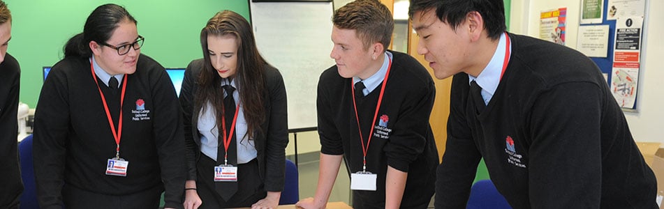 Students discussing tactics